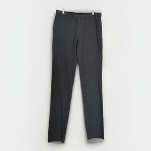 Jos A Bank‎ Men's Gray Wool Dress Slacks 34 Long Unhemmed Tailored Suit Pants